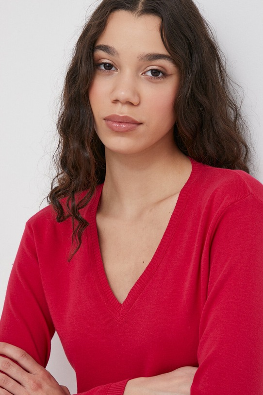 United Colors of Benetton sweter bawełniany różowy 1091D4625