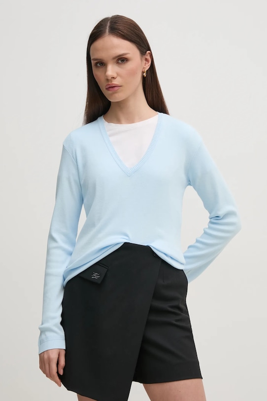 United Colors of Benetton sweter bawełniany bawełna niebieski 1091D4625