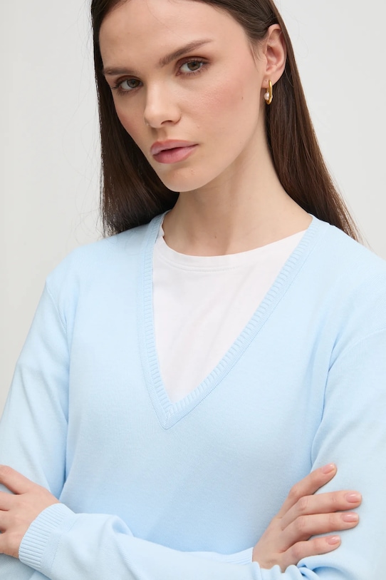 United Colors of Benetton sweter bawełniany niebieski 1091D4625