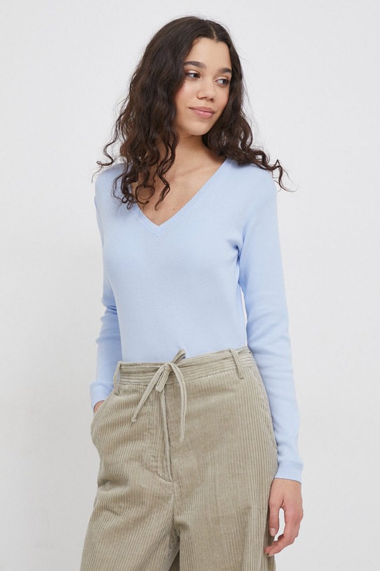 United Colors of Benetton sweter bawełniany bawełna niebieski 1091D4625