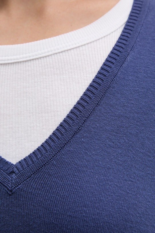 United Colors of Benetton sweter bawełniany 1091D4625 granatowy