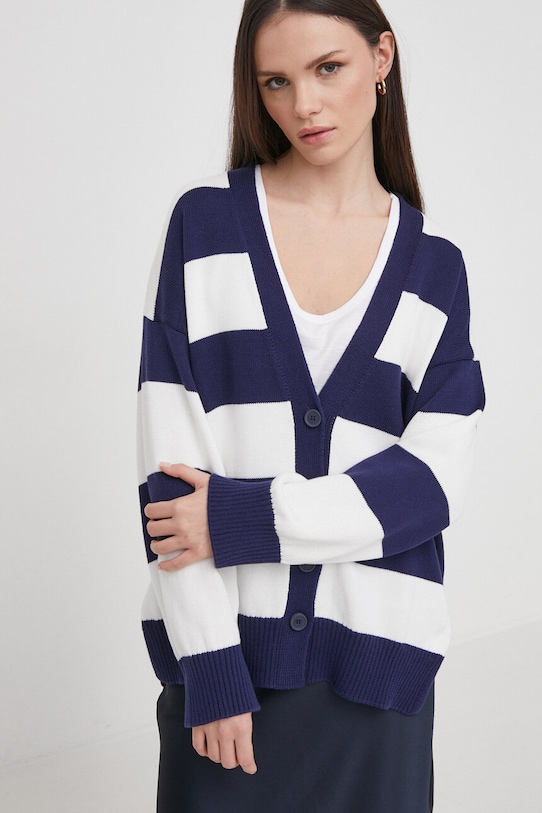 United Colors of Benetton kardigan bawełniany 1494E6035 granatowy SS24