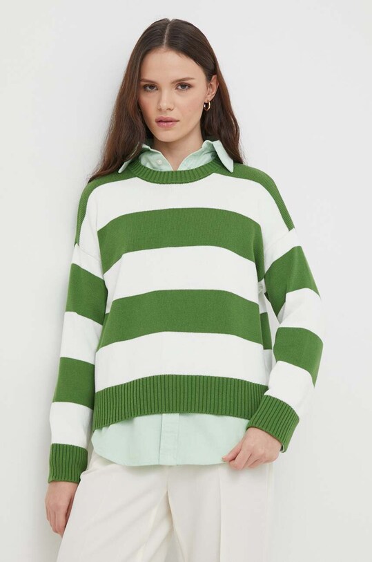 Бавовняний светр United Colors of Benetton бавовна зелений 1494E105J