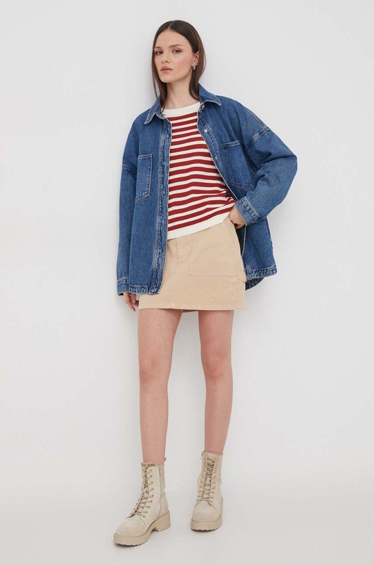 Sisley sweter 14ETL104D czerwony SS24