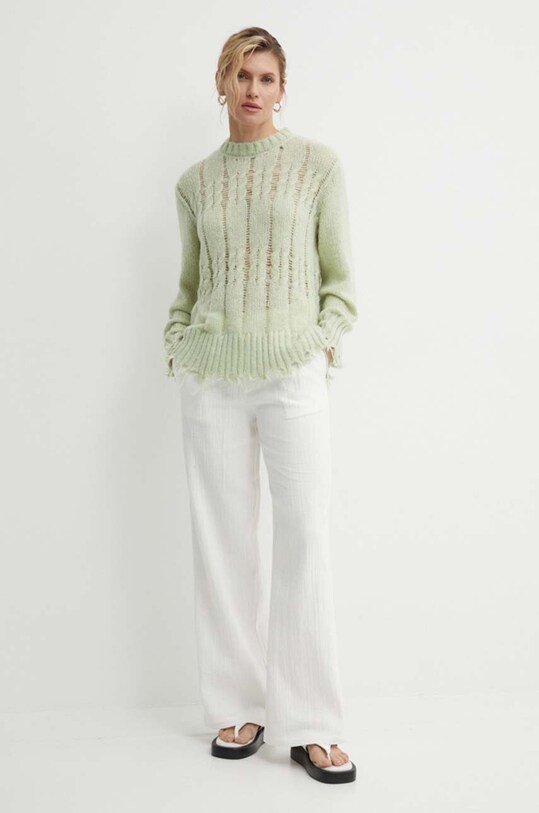 Résumé pulover din amestec de lana AnnoraRS Knit Pullover 20321113 verde SS24