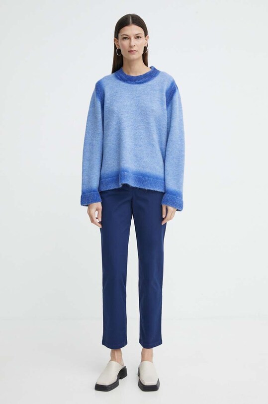 Résumé sweter z domieszką wełny AdinaRS 20351114 niebieski SS24