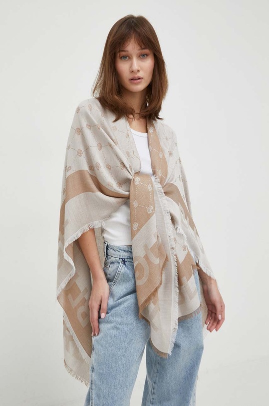 Blugirl Blumarine poncho beżowy PA4008.T0300