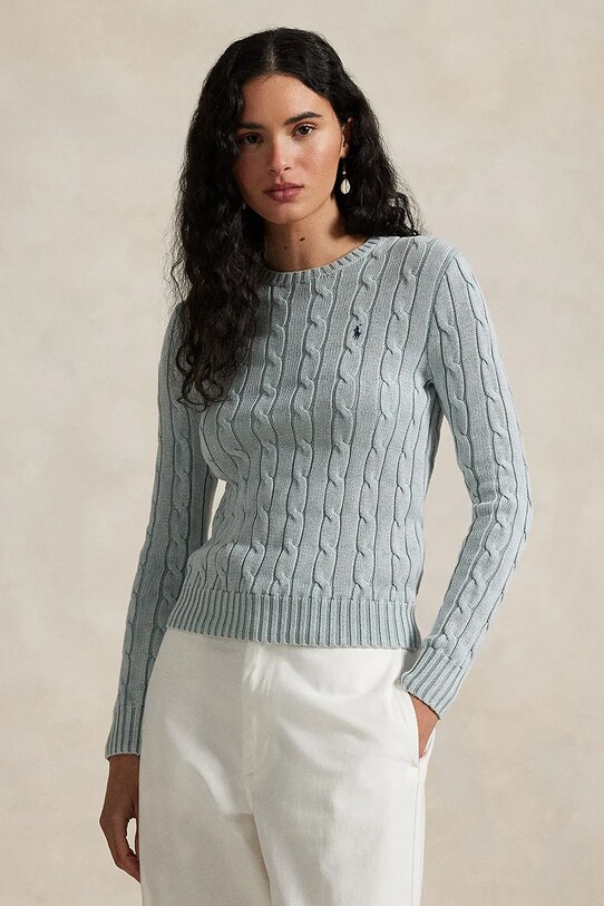 Бавовняний светр Polo Ralph Lauren бавовна блакитний 211935303