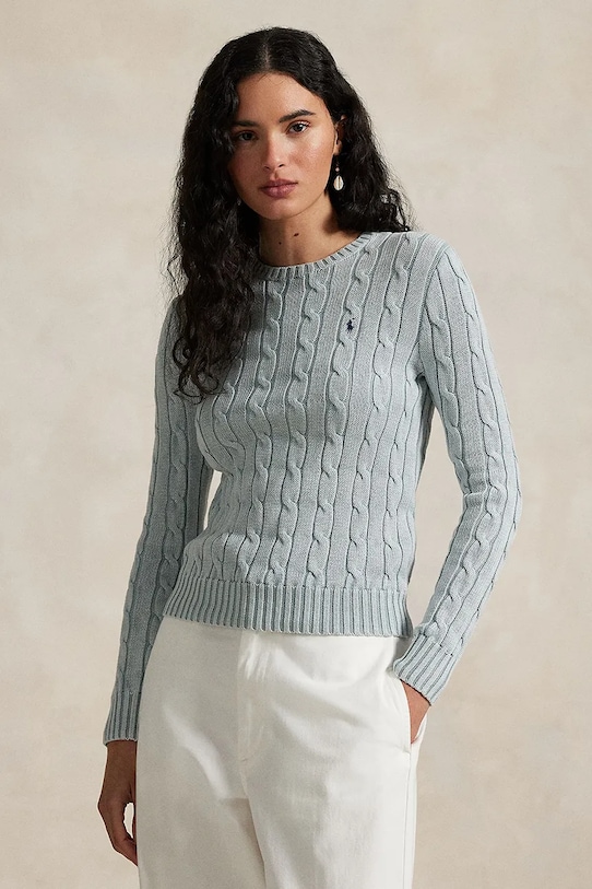 Бавовняний светр Polo Ralph Lauren бавовна блакитний 211935303