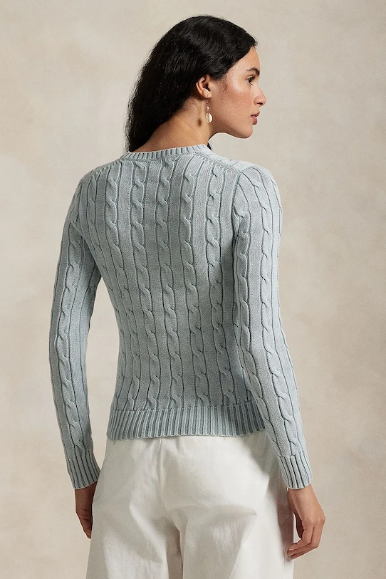 Бавовняний светр Polo Ralph Lauren 211935303 блакитний SS25