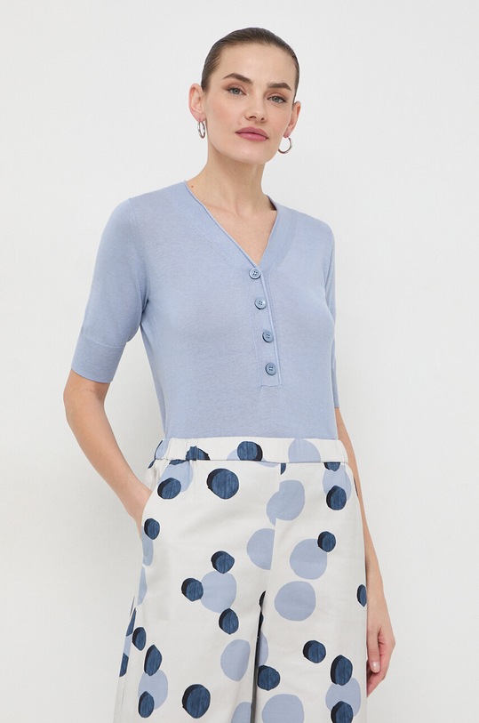 Max Mara Leisure sweter jedwabny pozostałe niebieski 2416361018600