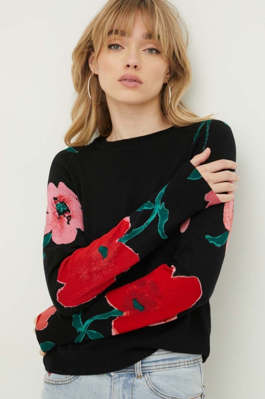 Desigual sweter DEMIS czarny 24SWJF08