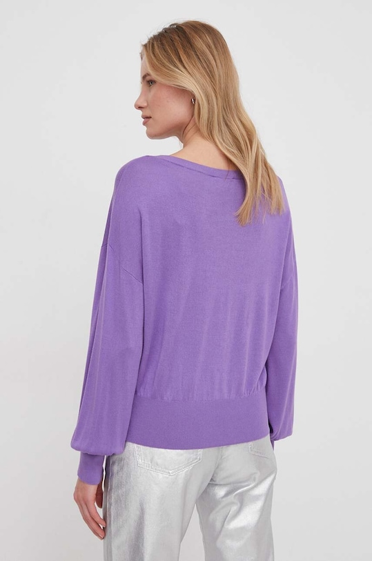 Odzież Sisley sweter z domieszką jedwabiu 16LGM104C fioletowy