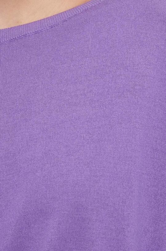 Sisley sweter z domieszką jedwabiu fioletowy 16LGM104C