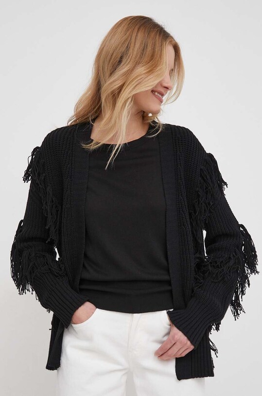 Kardigán Sisley tenká čierna 1DTCM601R