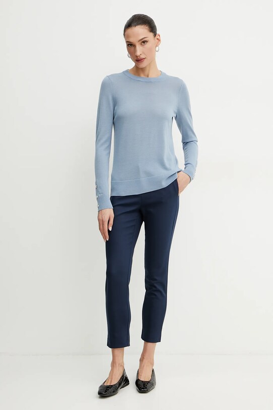 Вовняний светр MICHAEL Michael Kors MS460XH4VR блакитний SS24