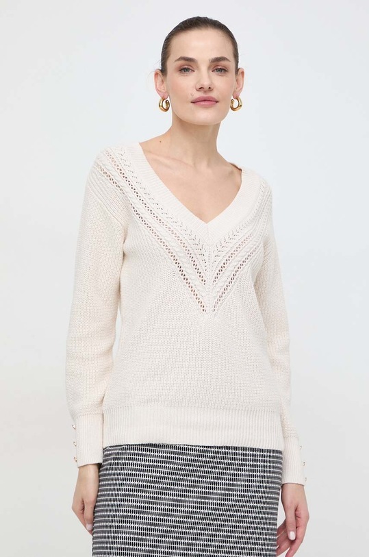 Βαμβακερό πουλόβερ Morgan MANOU μπεζ MANOU.IVOIRE