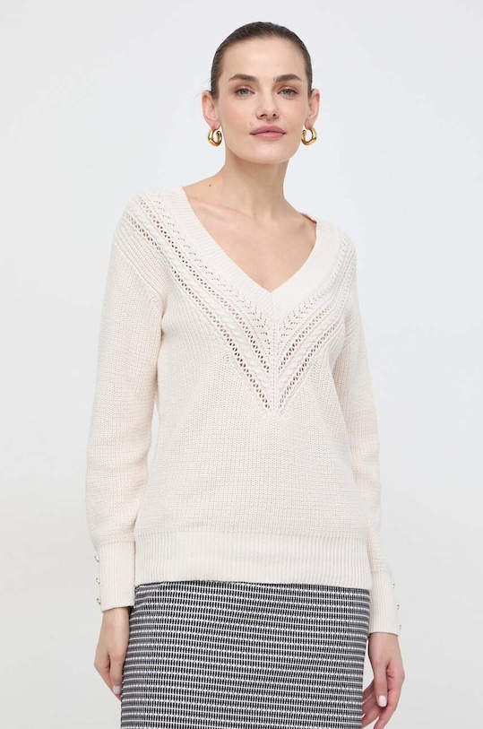 Βαμβακερό πουλόβερ Morgan MANOU μπεζ MANOU.IVOIRE