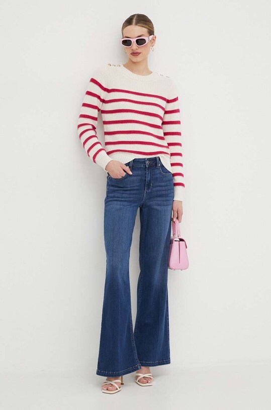 Morgan pulover MASHI.IVOIRE/FUCHSIA bej SS24