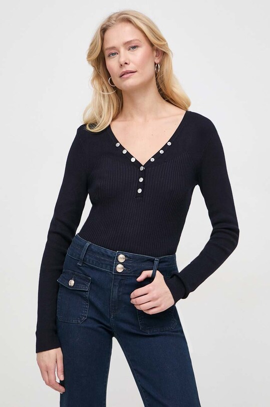 Morgan pulover MIGNO.MARINE bleumarin SS24