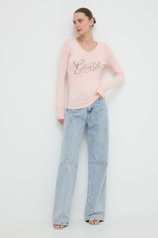 Guess pulóver MYLA W4GR25.Z2NQ2 rózsaszín SS24