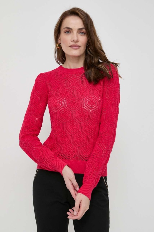 Morgan sweter bawełniany MELINDA bawełna czerwony MELINDA.GRENADINE