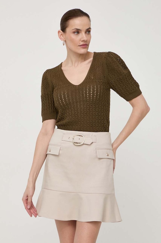 Morgan pulover de bumbac subtiri verde MJUNGLE.JUNGLE