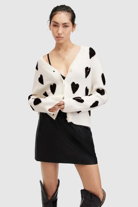 AllSaints sweter wełniany AMORA wełna biały WK538Z