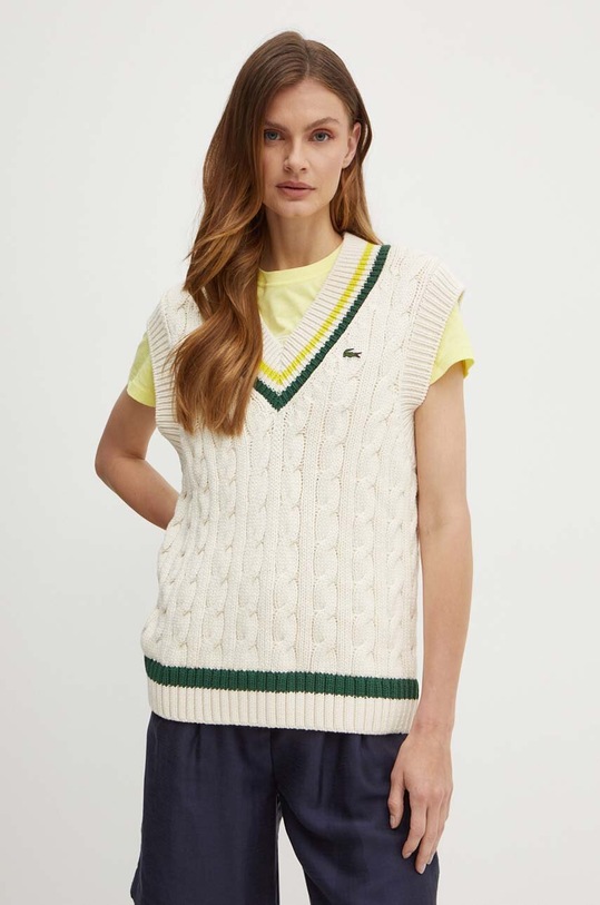 Lacoste mellény mintás bézs AF6945