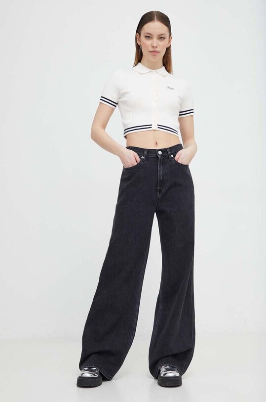 Tommy Jeans tricou DW0DW17761 bej SS24