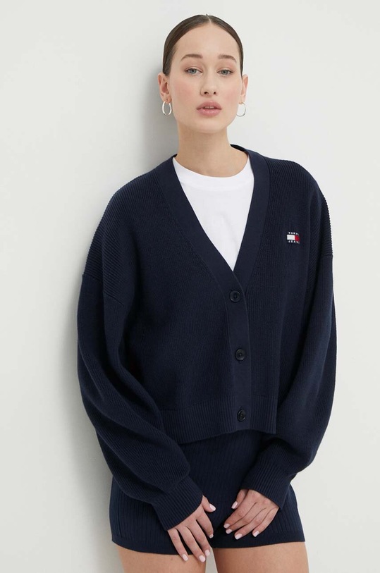 Ρούχα Βαμβακερή ζακέτα Tommy Jeans DW0DW18335 σκούρο μπλε