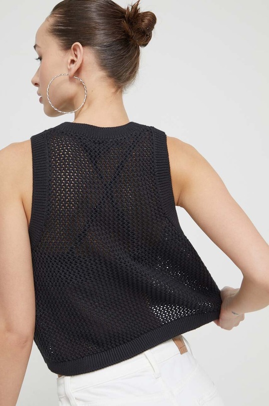 Odzież Tommy Jeans kamizelka bawełniana DW0DW18336 czarny