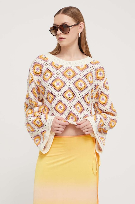 Desigual pulóver mintás bézs 24SWJF25