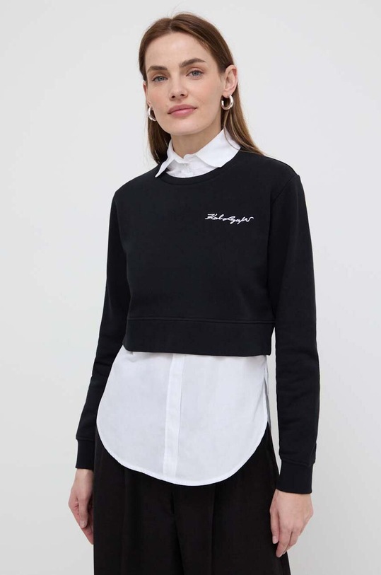 Mikina s košilí Karl Lagerfeld 24UW1837 černá SS24