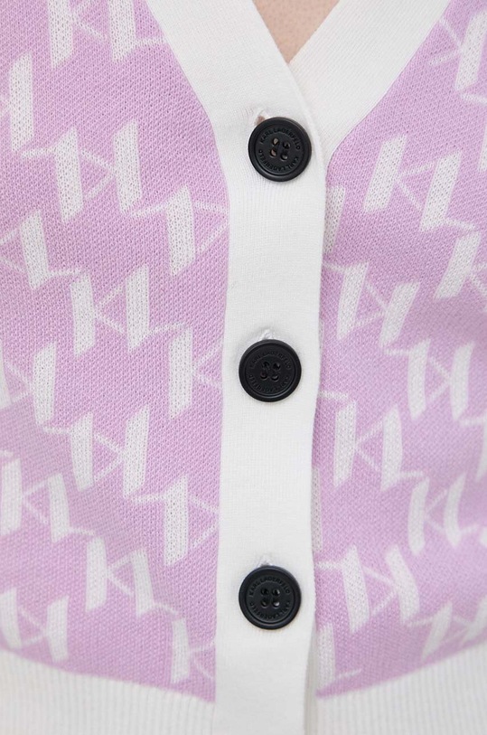 Πλεκτή ζακέτα Karl Lagerfeld 241W2007 μωβ