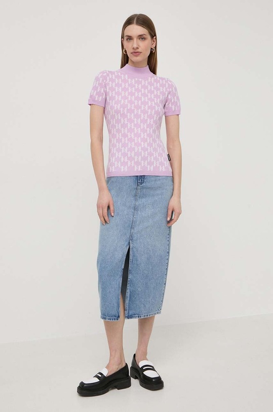 Πουλόβερ Karl Lagerfeld 241W2008 μωβ SS24