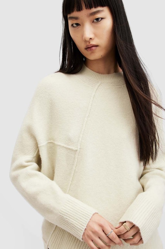 AllSaints sweter z wełną LOCK WK005Y żółty SS24