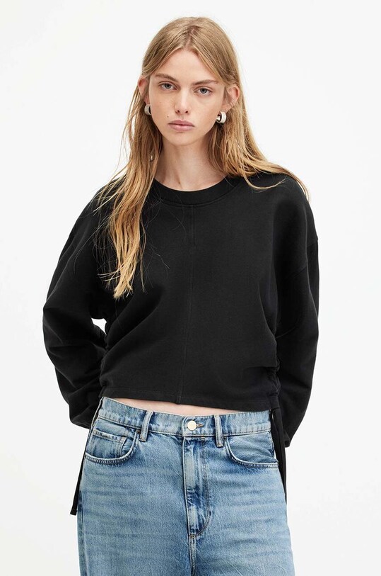 AllSaints hanorac de bumbac MIRA uni negru WM520Z