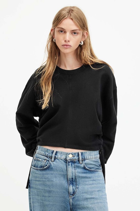 AllSaints hanorac de bumbac MIRA uni negru WM520Z
