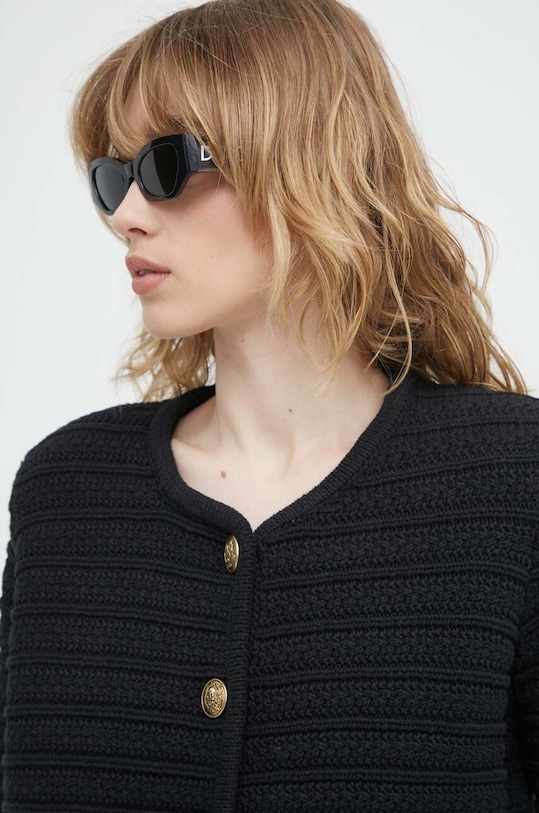 The Kooples kardigan czarny FCAR28070K