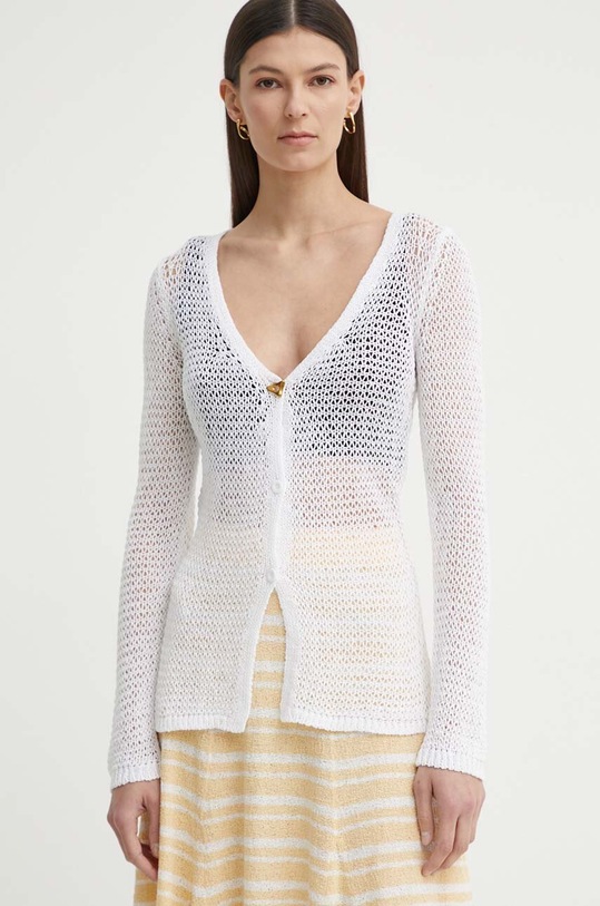 AERON kardigan bawełniany CRAVE bawełna biały SSPU239503