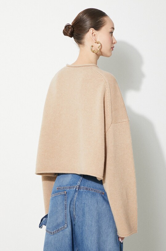 Дрехи Вълнен пуловер JW Anderson Cropped Anchor Jumper KW1121.YN0264.132 бежов