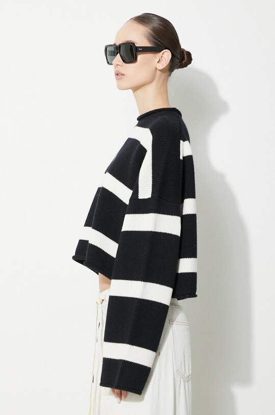 JW Anderson pulover de lână Cropped Anchor Jumper negru KW1121.YN0264.901