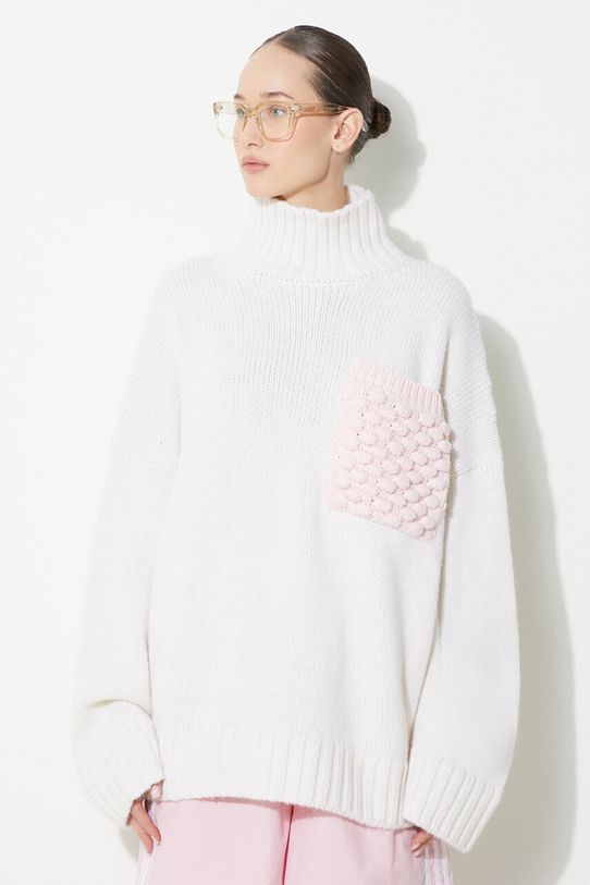 Вълнен пуловер JW Anderson Textured Patch Pocket Turtleneck Jumper