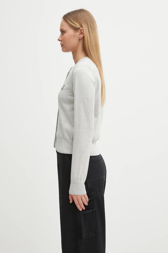 Maison Kitsuné kardigan wełniany Bold Fox Head Patch Regular Cardigan MW00508KT1036 szary SS25