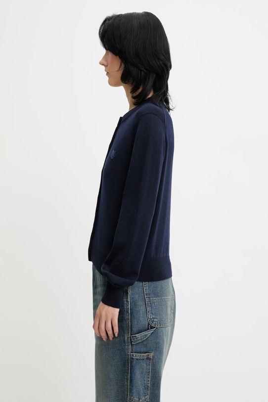 Maison Kitsuné kardigan wełniany Bold Fox Head Patch Regular Cardigan MW00508KT1036 granatowy SS25