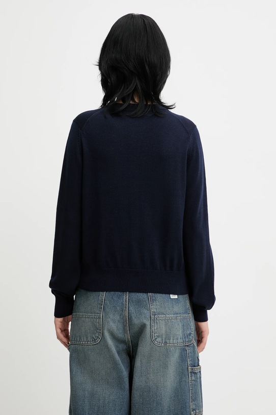 Odzież Maison Kitsuné kardigan wełniany Bold Fox Head Patch Regular Cardigan MW00508KT1036 granatowy