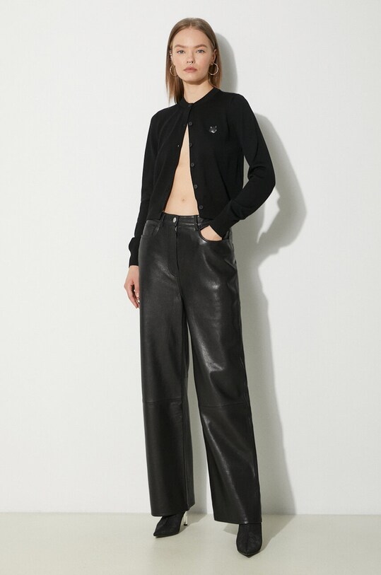 Maison Kitsuné wool cardigan Bold Fox Head Patch Regular Cardigan MW00508KT1036 black SS25