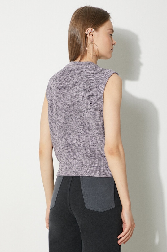 Clothing Maison Kitsuné cotton gilet Handwriting Cropped Vest MW00813KT1108 violet