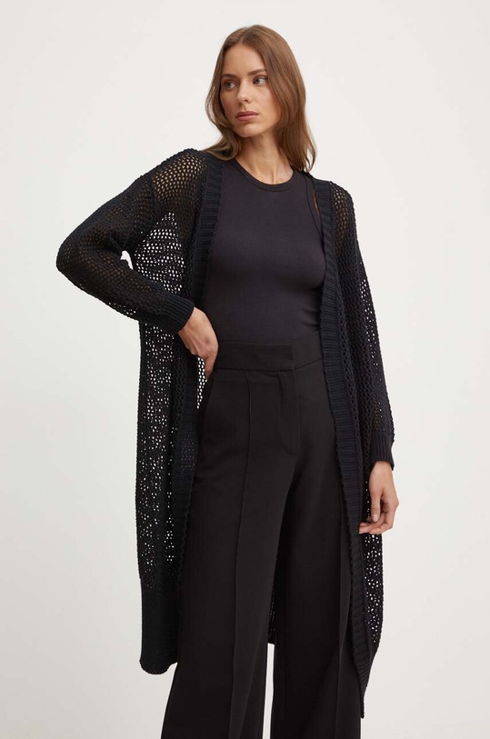 Sandro Ferrone kardigan bawełniany bawełna czarny SFS65XBDARCA